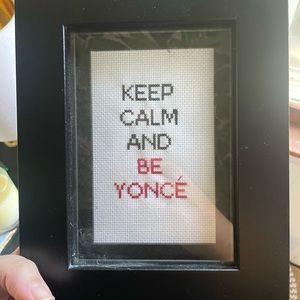 Beyoncé cross stitch 5x7 framed art